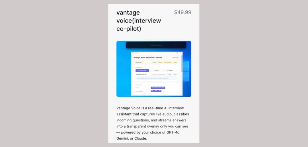 Vantage Voice (interview Co-pilot)