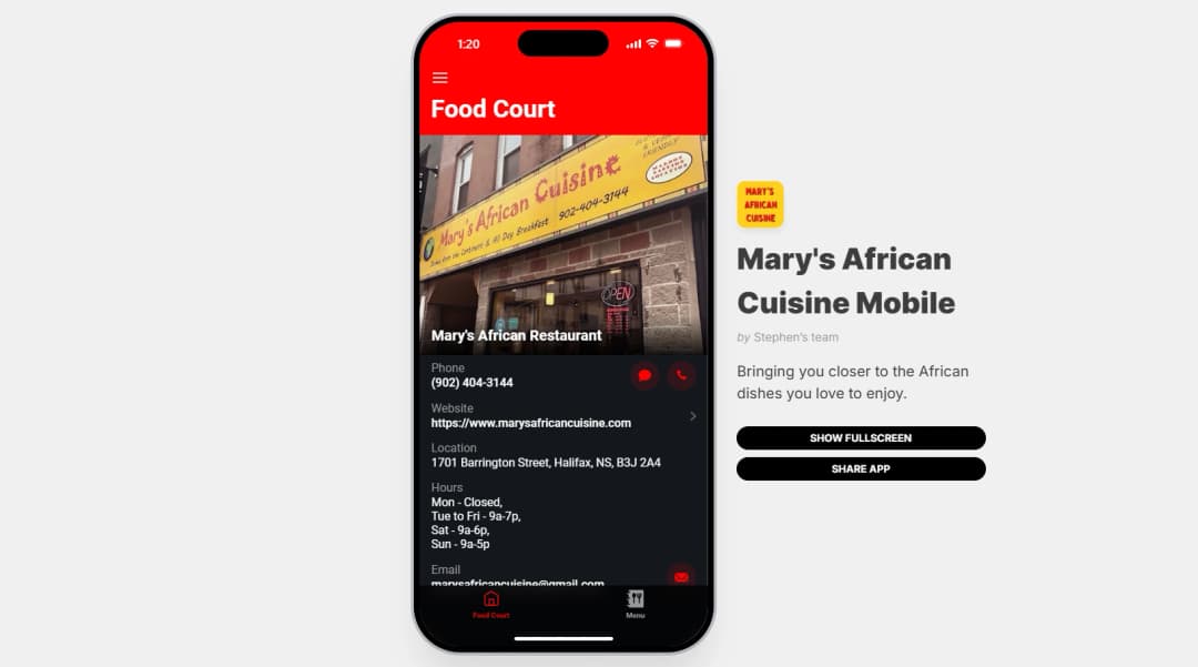 Restaurant mobile application